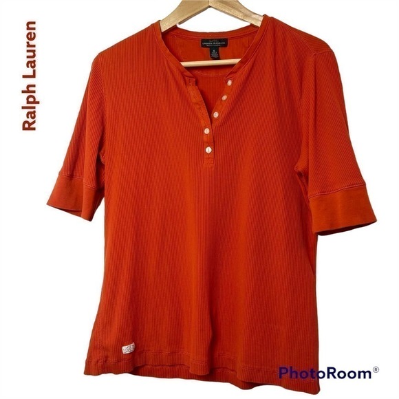 Lauren Ralph Lauren Women's Orange Cotton Blouse XL - Picture 1 of 7